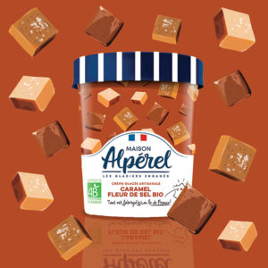 Crème glacée artisanale Caramel fleur de sel Bio
